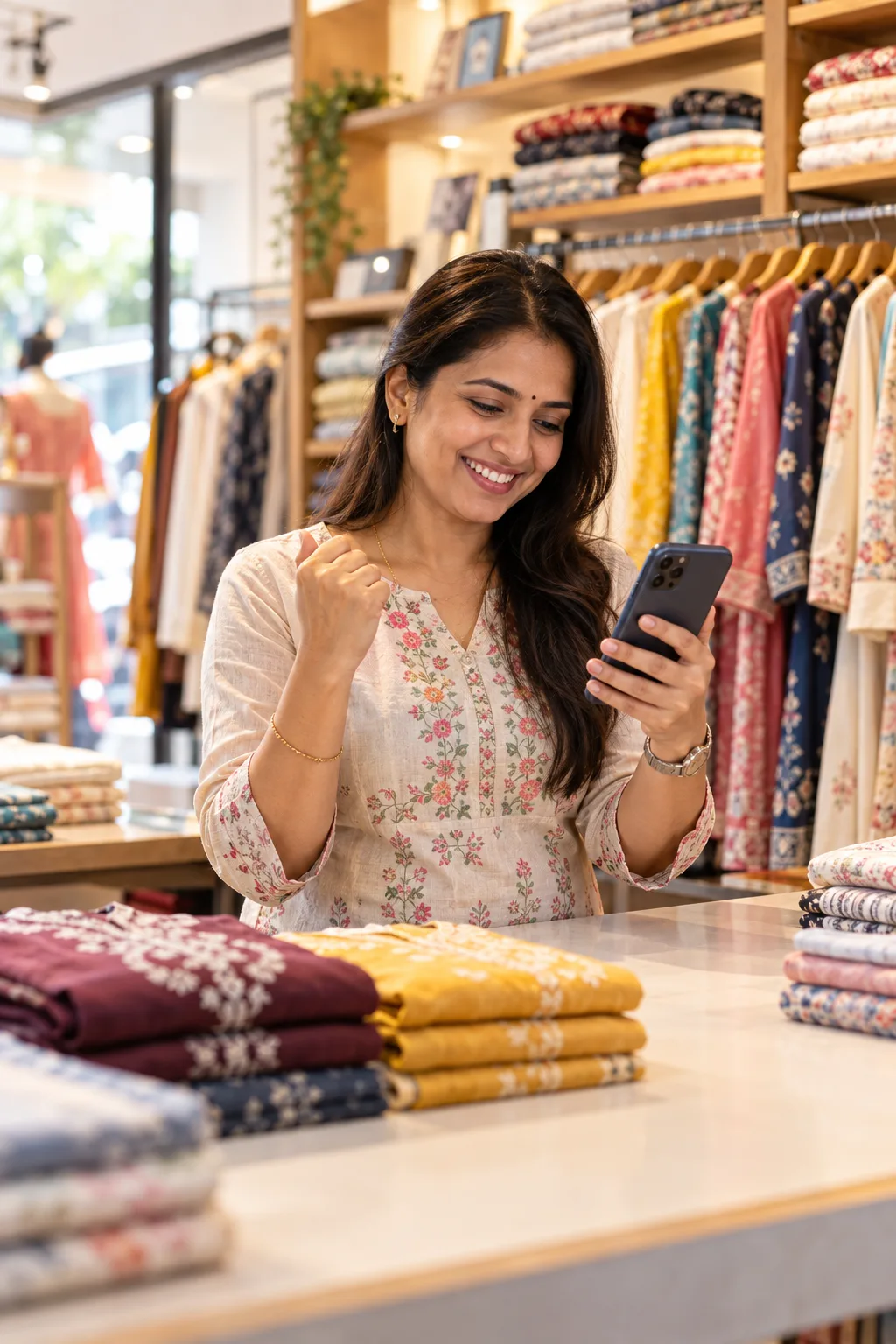 A business owner receiving the VDG brochure on WhatsApp